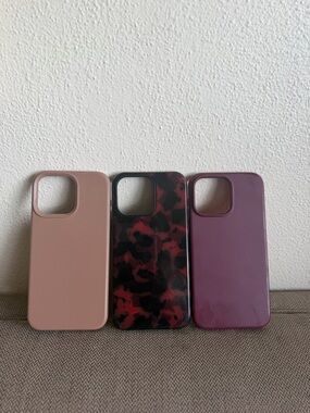Silicone & Patterned iPhone Case Bundle - Brown, Burgundy, Tortoise Shell